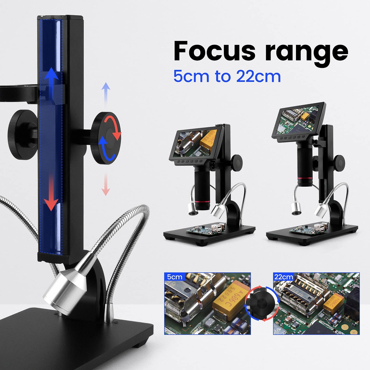 Andonstar 5 inch Screen 1080P Digital Microscope HDMI Microscope for Circuit Board Repair Soldering Tool ADSM302