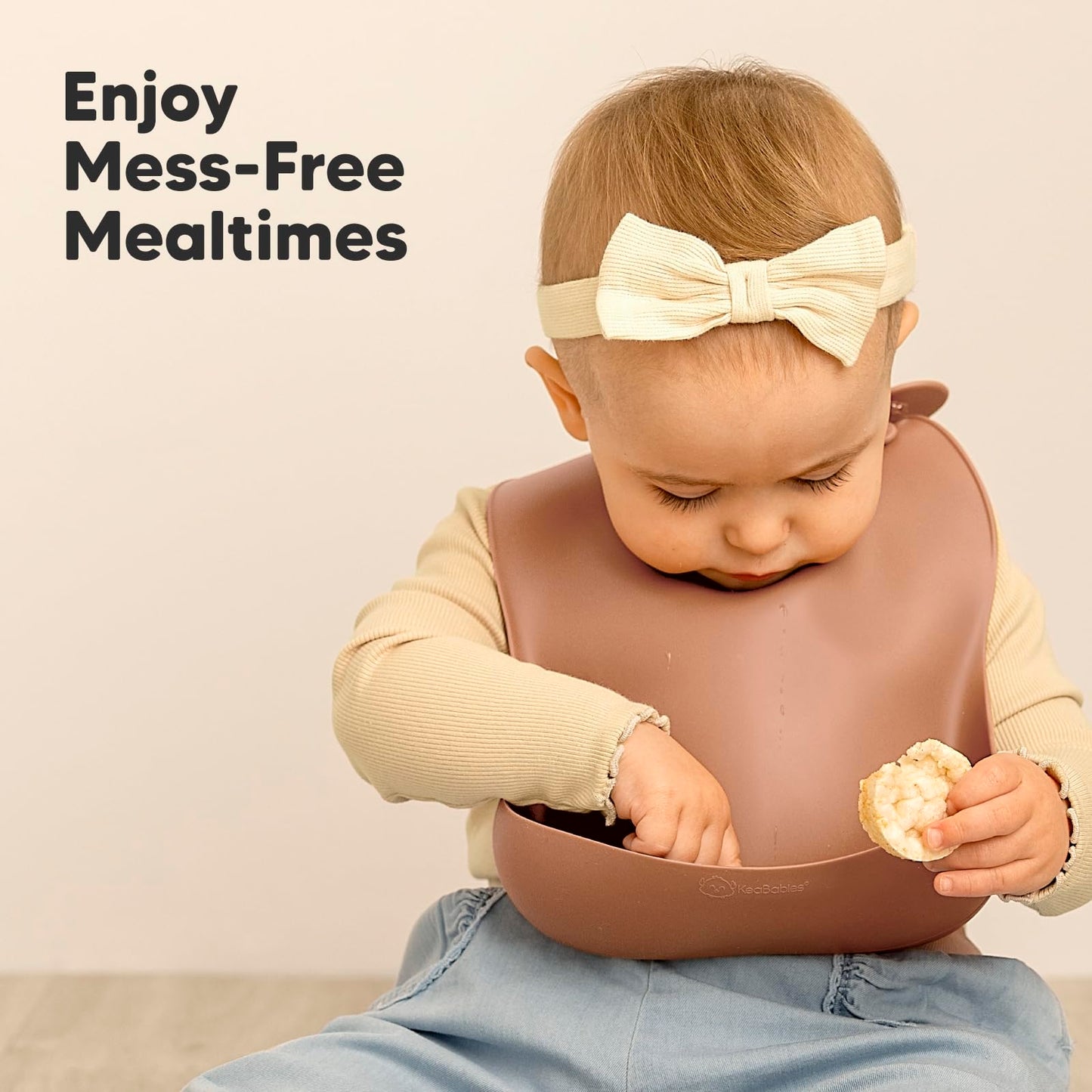 KeaBabies - Paquete de 2 baberos de silicona para bebés para comer, baberos de silicona pura de grado alimenticio, baberos para niños pequeños, baberos impermeables, baberos de alimentación, baberos de silicona para niños pequeños, niñas (anochecer)