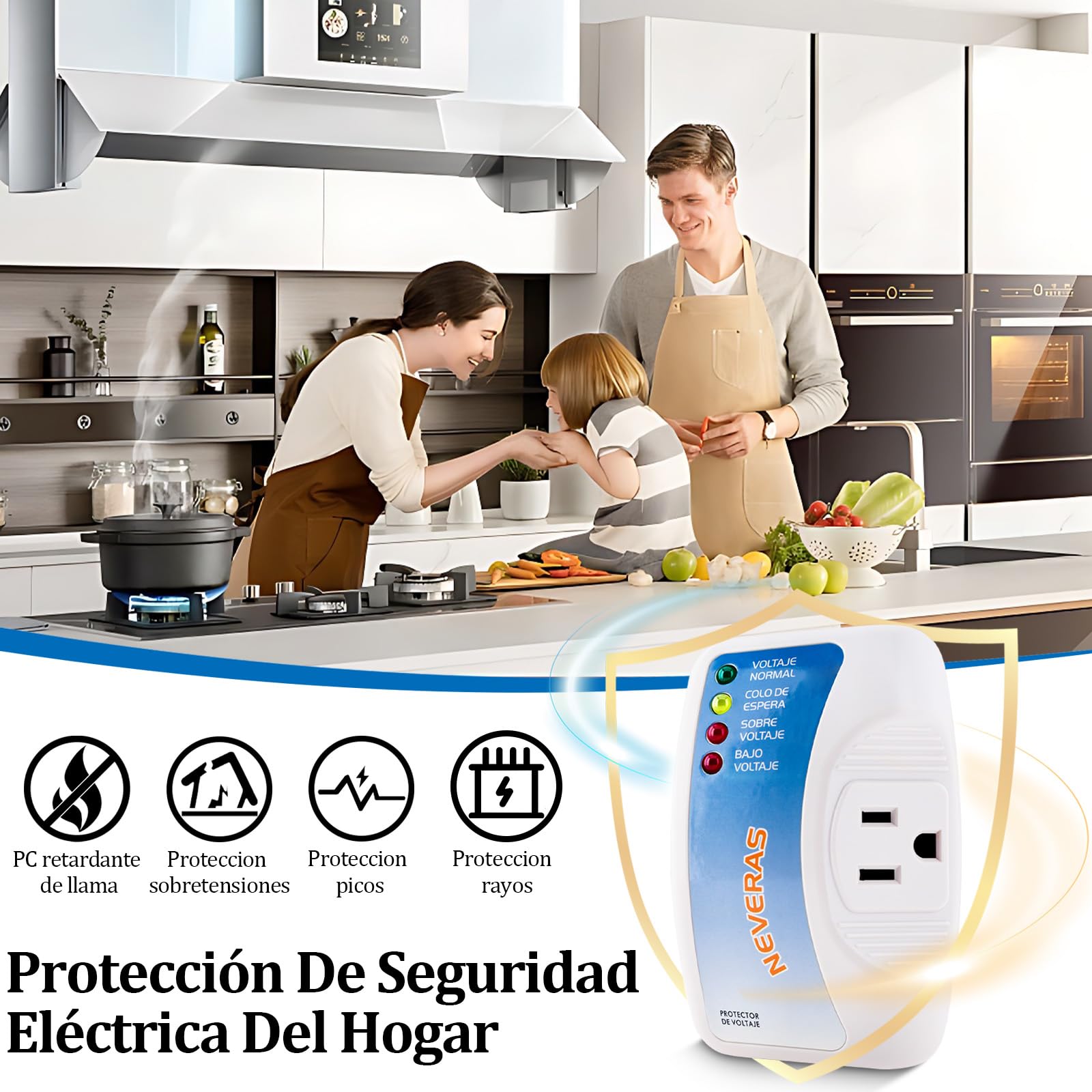 Protector de Voltaje UIOERGF 1440W para Refrigerador y Otros Dispositivos, Voltaje de Salida 120V, 12A