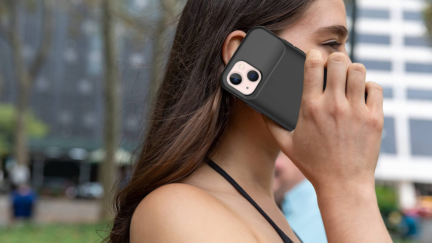 BOVSRT - Funda de batería para iPhone 13 Mini, 6500 mAh, delgada, recargable, inteligente, de carga extendida, con alta capacidad, protección de alto impacto, color negro