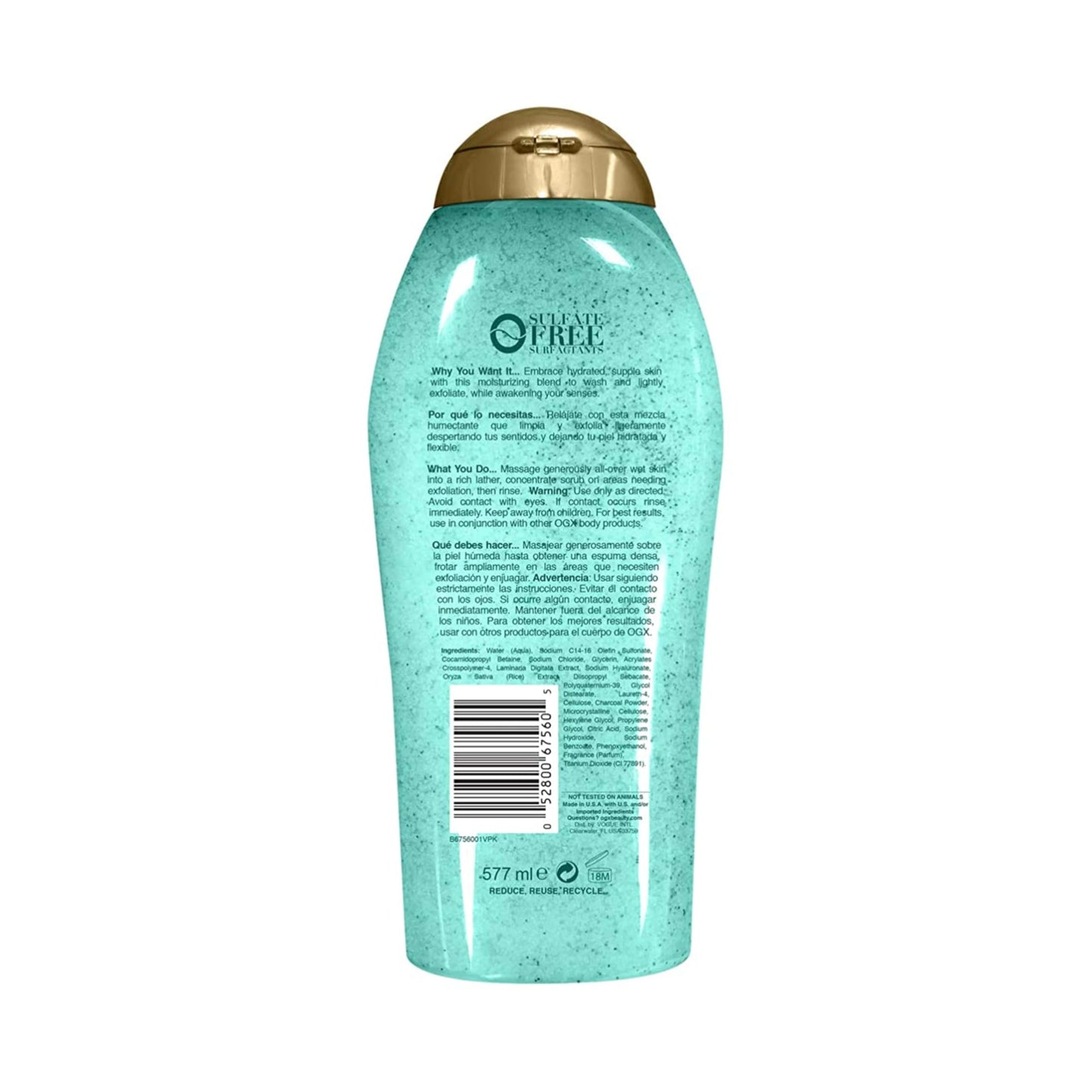 OGX, Body Wash Alga Marina y Ácido Hialurónico, 577 ml