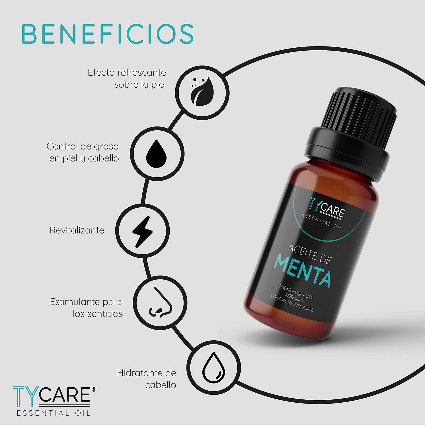 Aceite Esencial Menta Premium Quality 100% Puro 15 ml