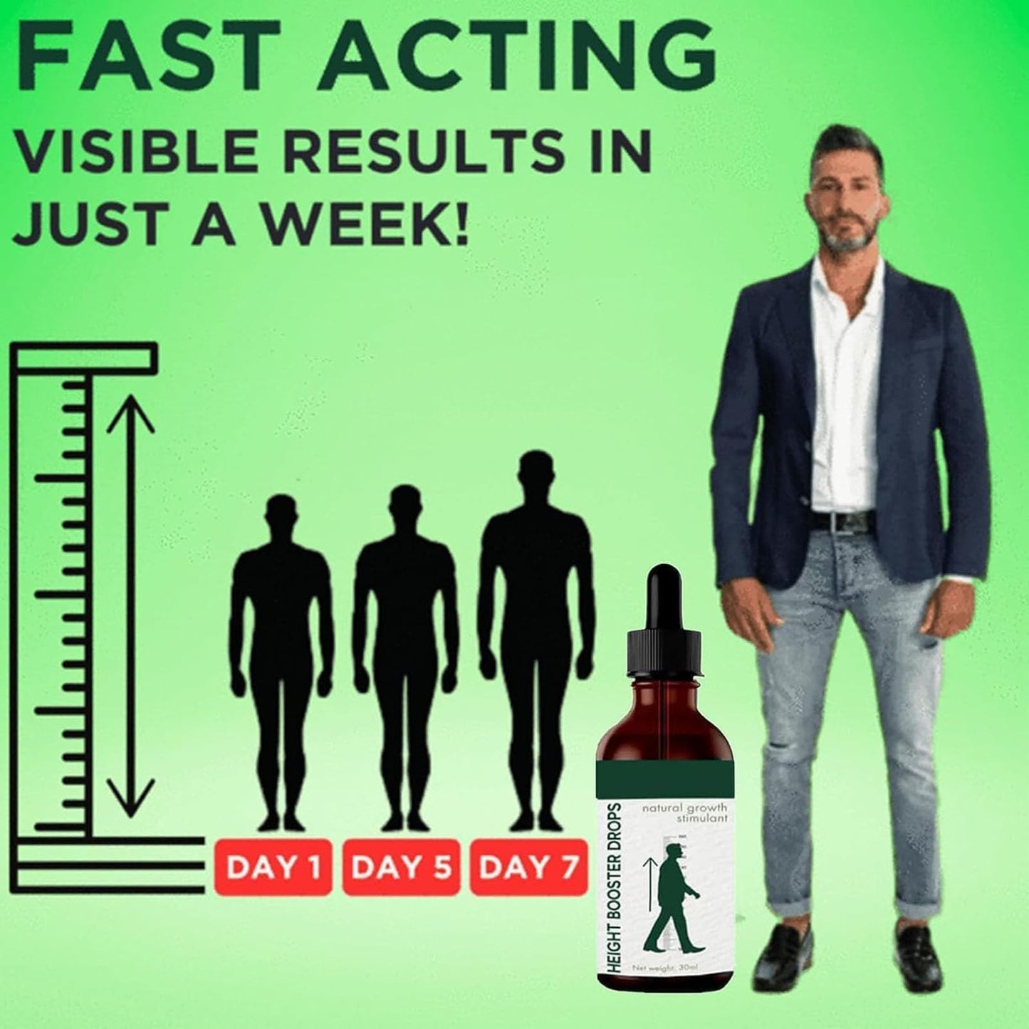 ATLION Gotas para Aumentar la Altura, Aceite de Crecimiento de Altura para el Crecimiento óseo en Adolescentes, Aceite Alto en extracto de Lant para el Crecimiento óseo en Adolescentes
