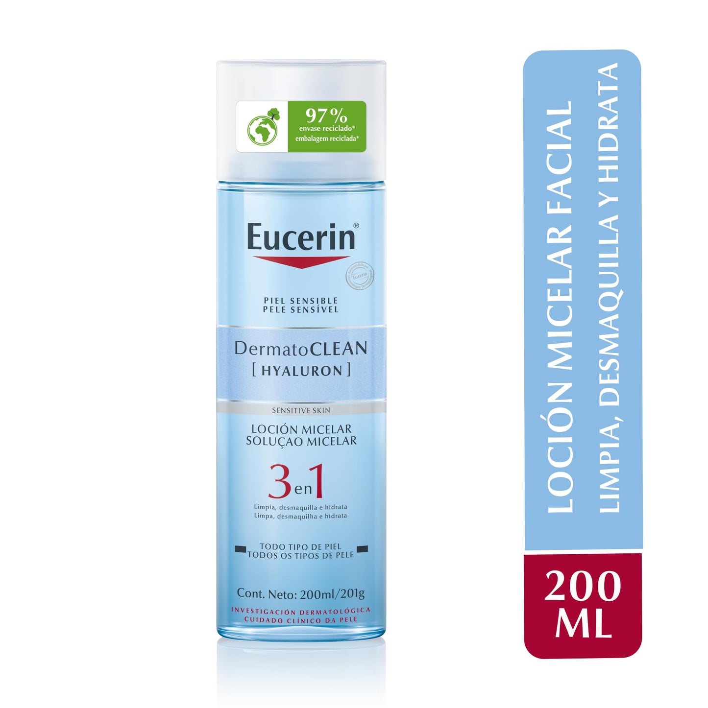 Eucerin Loción Micelar Facial DermatoClean para Todo tipo de piel, 200ml