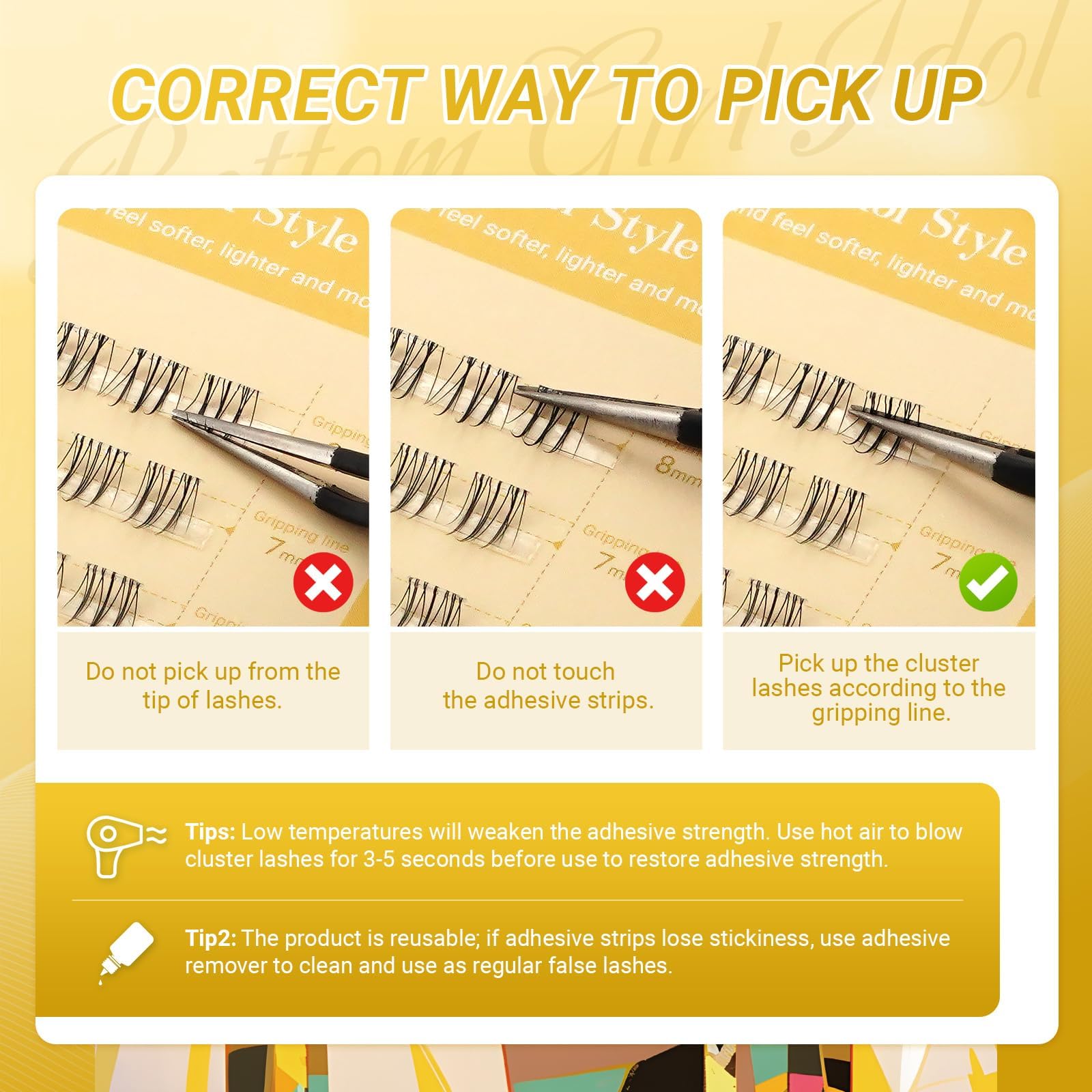 NAGARAKU Pestañas inferiores postizas 80 Pcs No Necesita Pegamento Ni Removedor Presión En Un Solo Paso Pestañas Reutilizables Prepegadas En Casa Pestañas Inferiores (BSA-02, 0.07 B Curl 5-8mm)