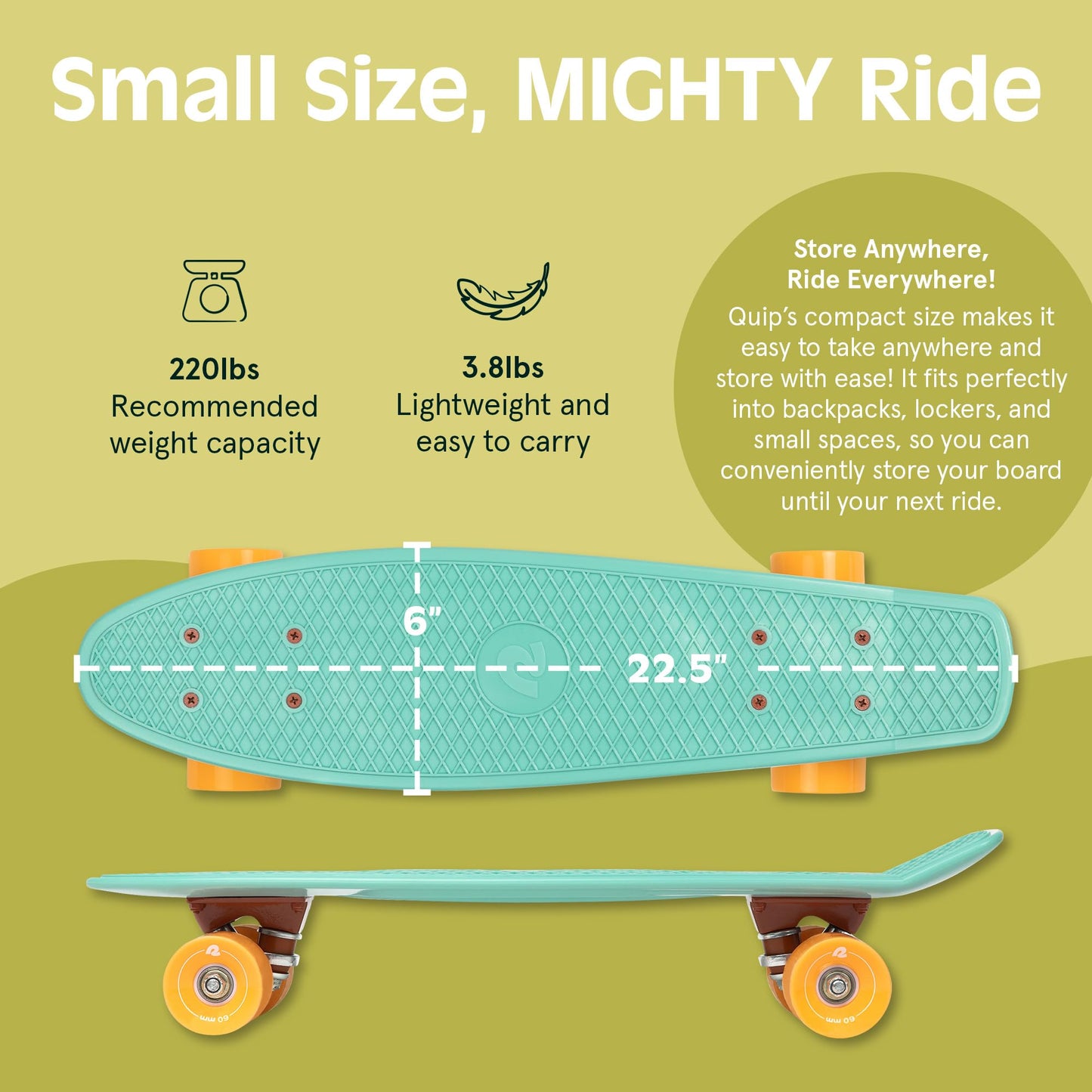 Monopatín Retro Clásico Retrospec Azul con Rodamientos ABEC 7 y Cubierta de Gofre Moldeada