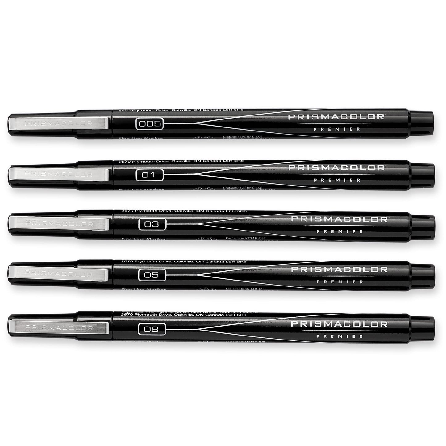 Prismacolor Premier Marcadores de ilustración, punta fina, Punta fina, Colores Variados, 5 unidades