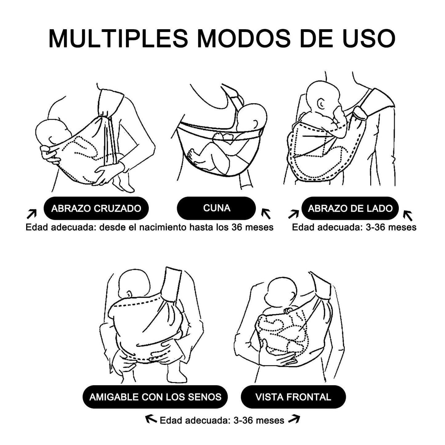 Rebozo Porta Bebé YDGAKN Rosa Ajustable y Transpirable