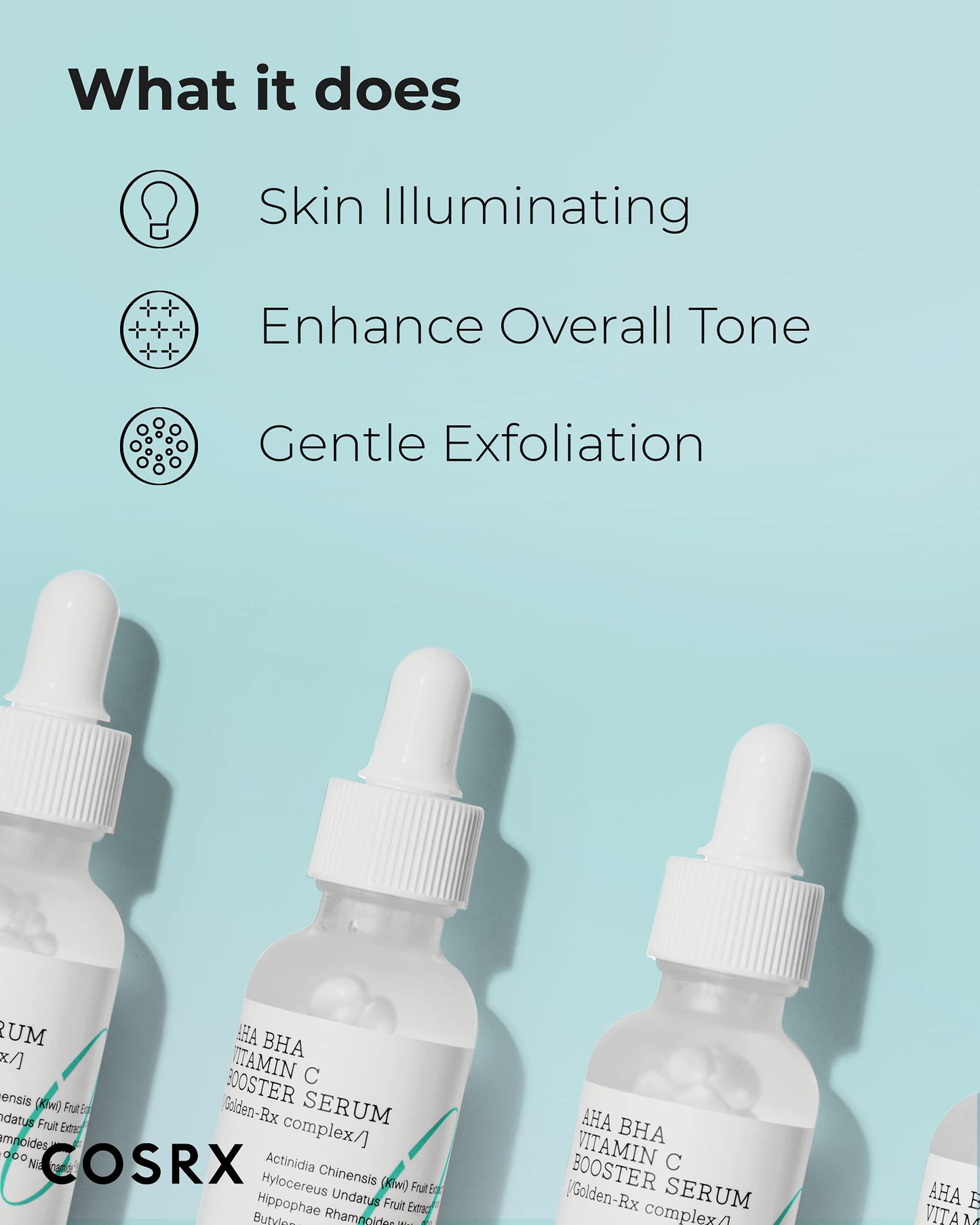 COSRX AHA BHA - Suero potenciador de vitamina C. Exfolia, ilumina, antienvejecimiento y mejora el tono y textura de la piel.