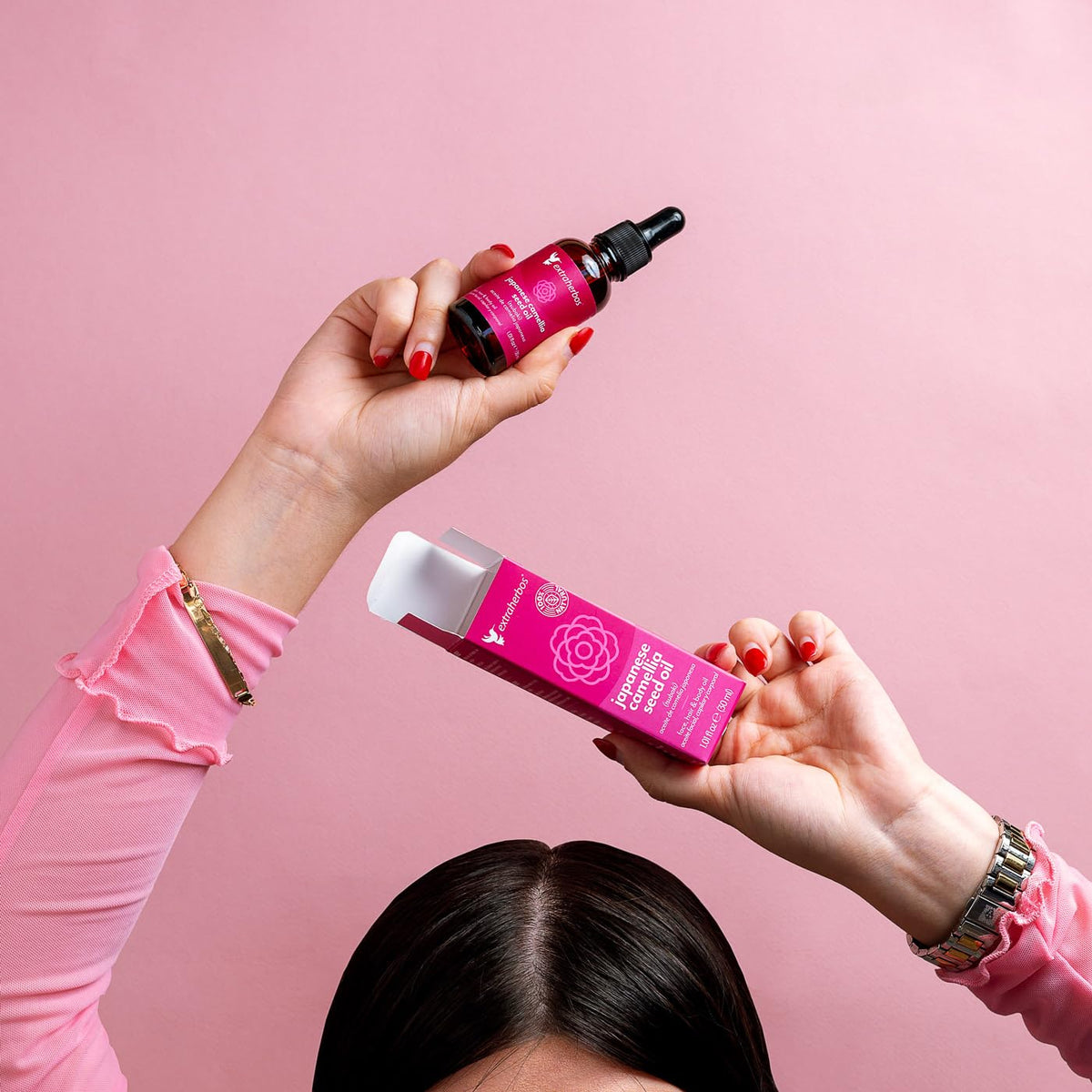 Extraherbos Aceite de Camelia Japonés Prensado en Frío 30ml – Aceite Tsubaki Orgánico para Rostro y Cabello | Efecto Piel de Porcelana, Antiarrugas – Hidratante No Comedogénico