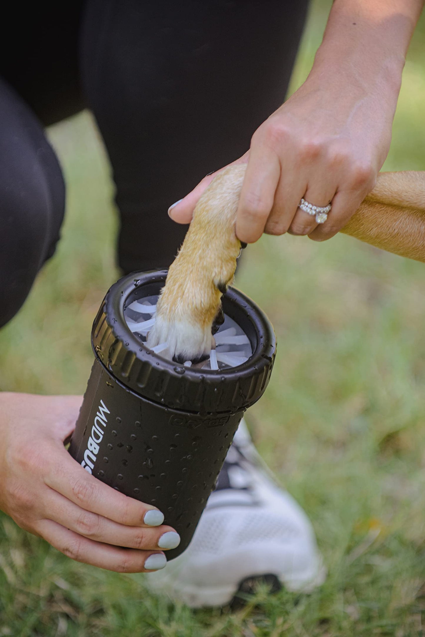 Dexas MudBuster - Limpiador portátil para patas de perro, mediano, negro mate, edición especial (PW71025-22WP)