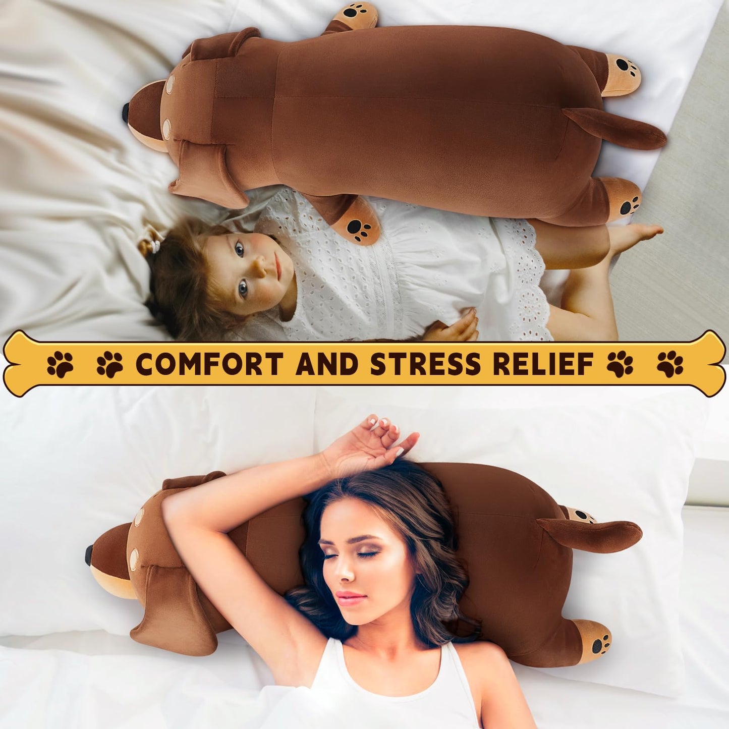 Juguete de peluche gigante de 30 pulgadas para perro salchicha, peluche de peluche Weiner, juguete de peluche grande para dormir, lindo animal de peluche para perro Weiner, regalos de cumpleaños para