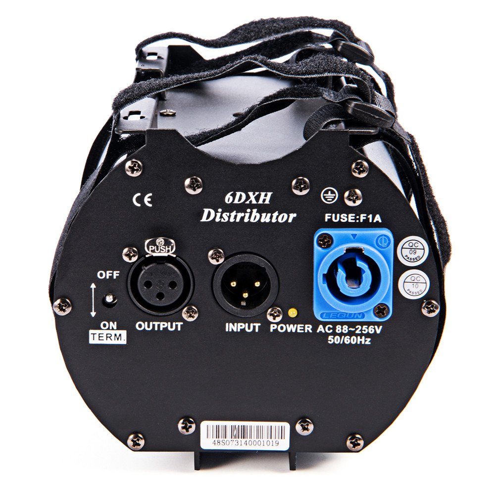 Divisor Aislado de 6 Vías MFL DMX Amplificador con Salidas de 3 Pines