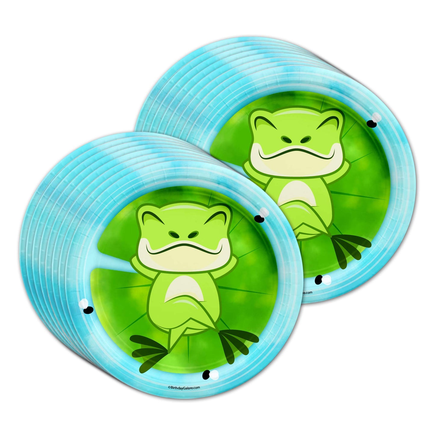 Juego de suministros para fiesta de cumpleaños de rana, platos, servilletas, tazas, vajilla para 16