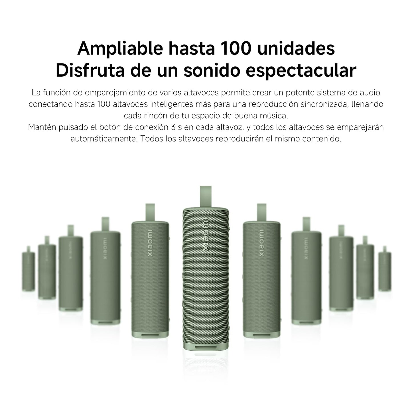 XIAOMI Sound Outdoor Verde | Bocina Portátil de 30W con Sonido Potente | hasta 12 Horas de Reproducción | Sonido Estéreo con TWS | Waterproof IP67 | Bluetooth 5.4 | Altavoz con micrófono Integrado