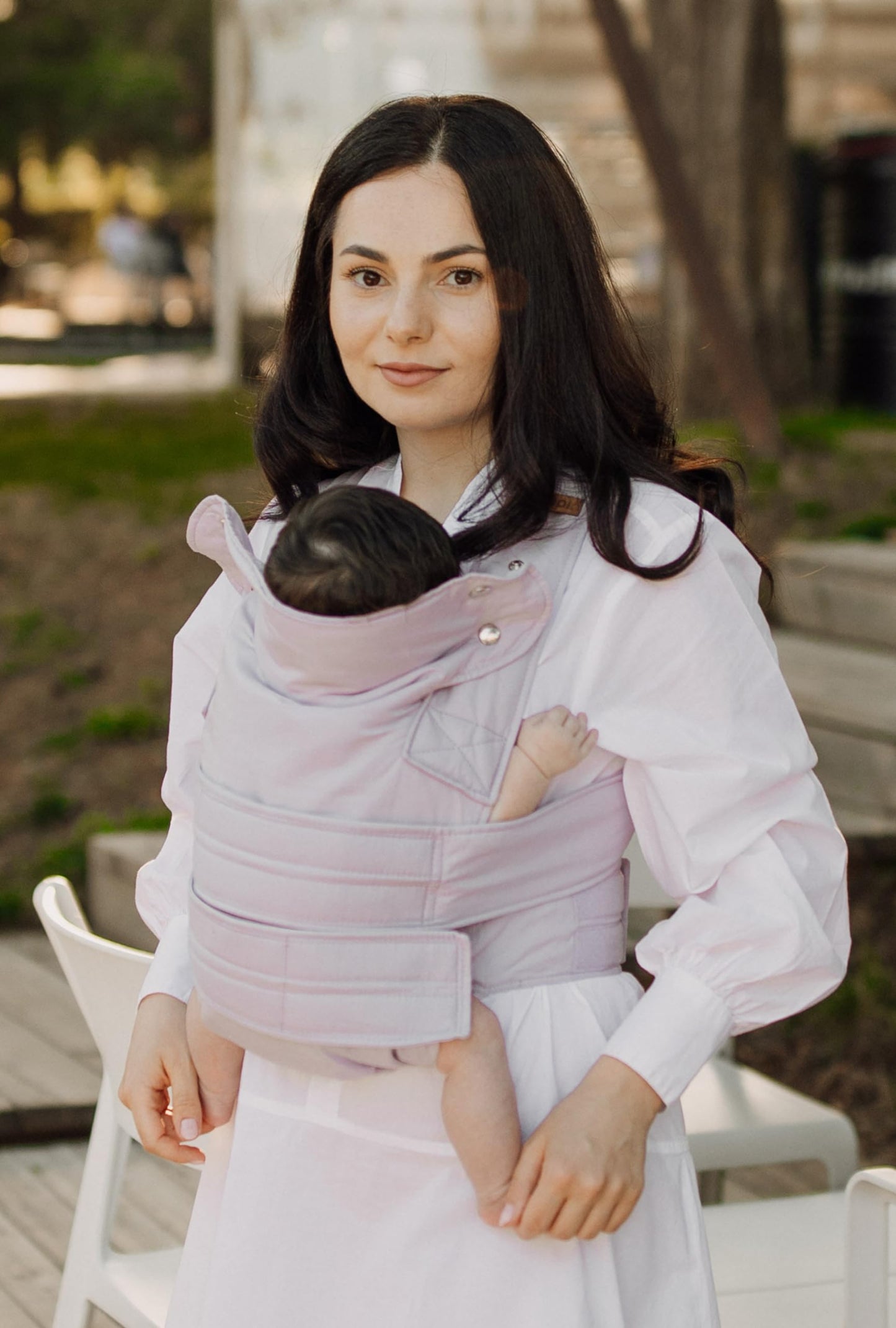 Portabebés Ajustable Marsupi Morado Lila Algodón Orgánico para Recién Nacido Talla SM