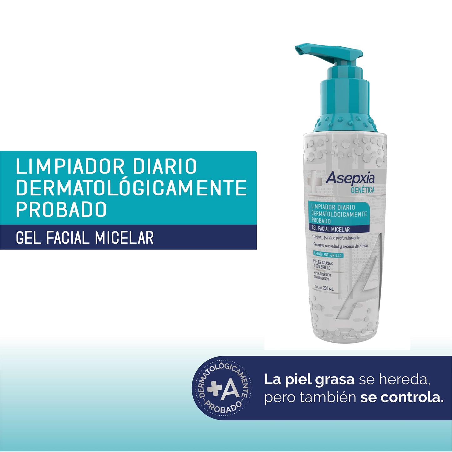 Asepxia Asepxia Gen, Gel Facial Micelar, Tubo 50 G, color, 200 ml, pack of/paquete de