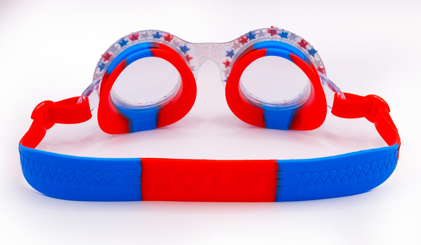 H2O Life - Antiparras de natación para niños y niñas, divertida protección para la vista (estrellas de la bandera de Estados Unidos, tamaño único)