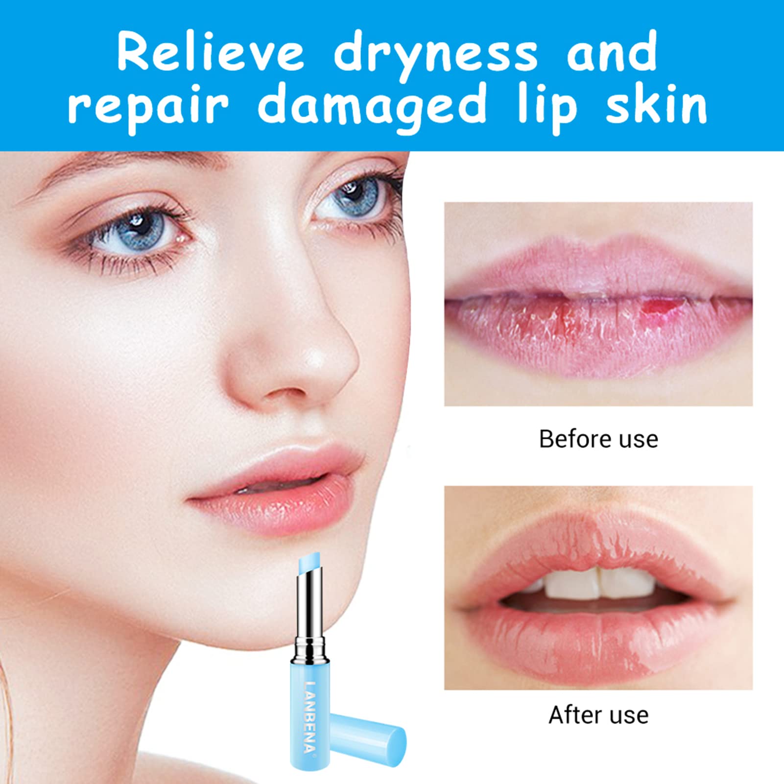 SZITW Bálsamo labial con ácido hialurónico Relleno labial Extracto natural Desvanecimiento de las líneas labiales Lápiz labial nutritivo Hidratante Cuidado labial duradero Uso diario