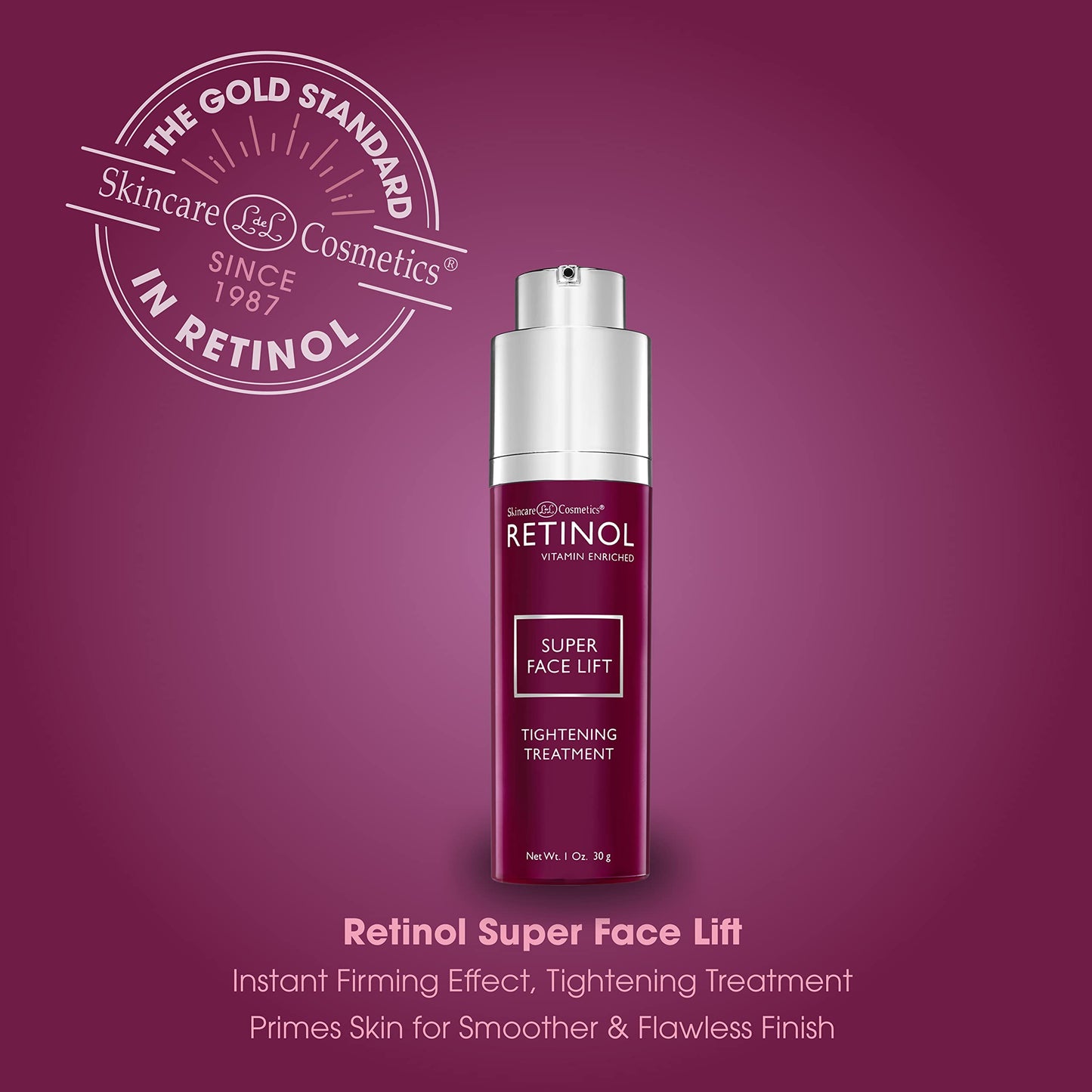 Retinol Super Face Lift – Firme visiblemente y aprieta para un aspecto más joven y elevado. Impregnado con retinol, vitaminas C y E, esta mezcla reafirmante es una belleza "rápida fijación"