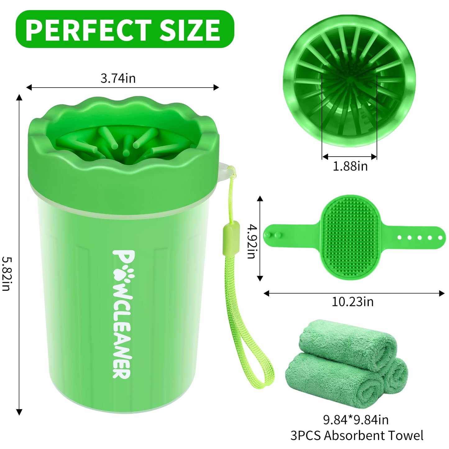 Comotech Arandela de patas, verde, grande