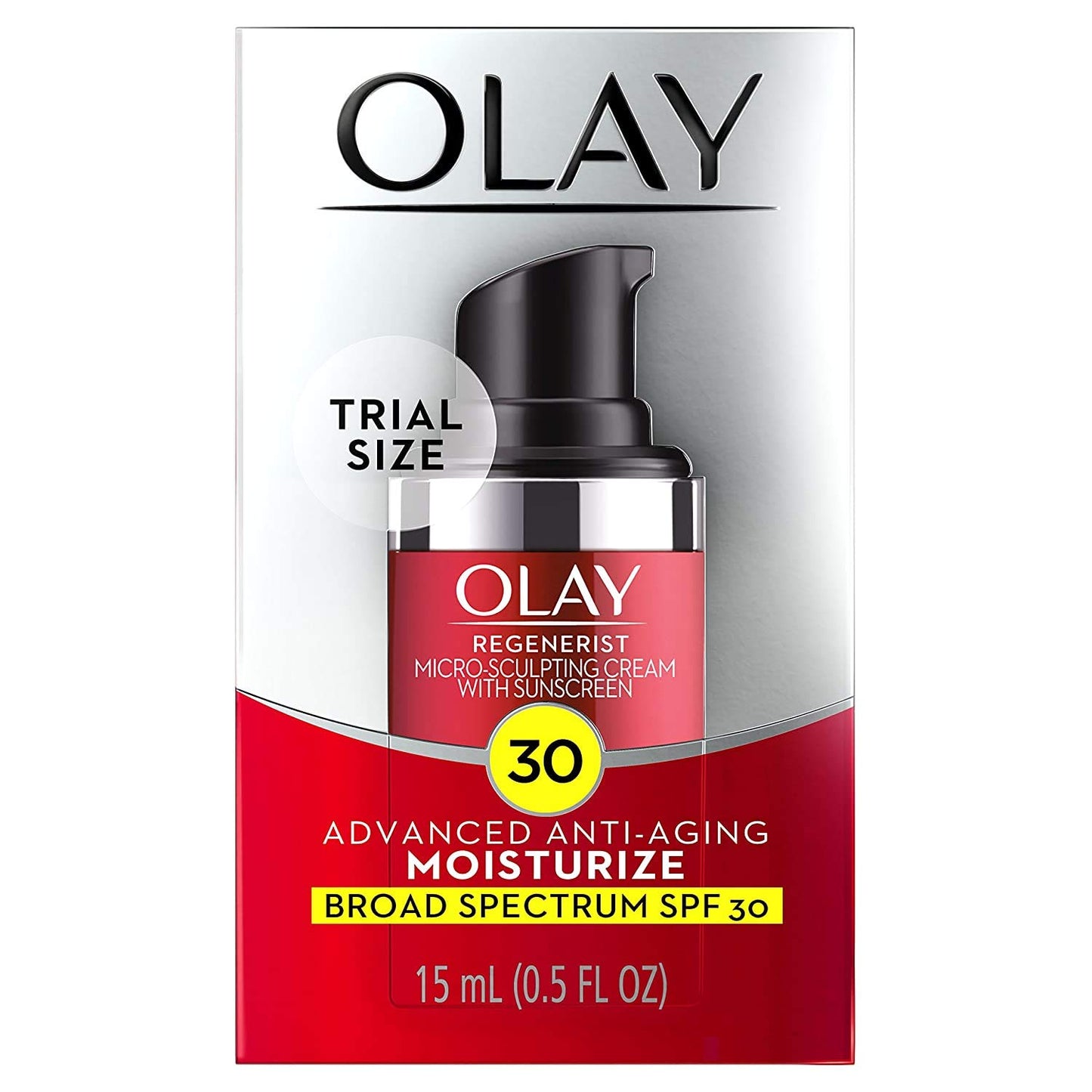 Face Moisturizer by Olay Regenerist Micro-sculpting Cream Face Moisturizer With SPF 30, Travel Size, 0.5 Fluid Ounce