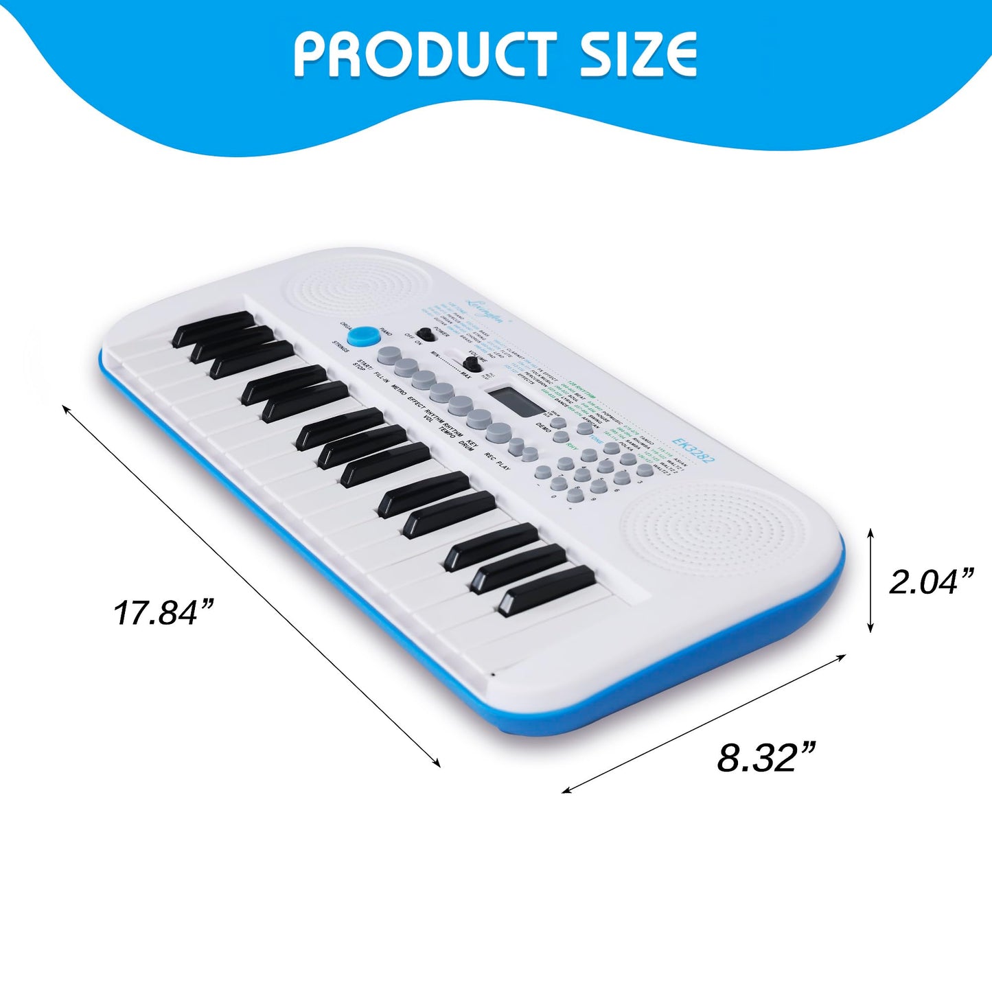 Lexington Teclado eléctrico de 32 teclas, pequeño piano digital para principiantes, mini regalo musical portátil (EK3282, blanco)