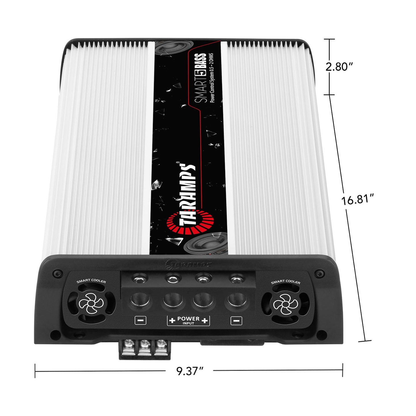 Amplificador de Graves Taramps Smart 5 Negro Multiimpedancia 5000 Vatios RMS Clase D Monobloque