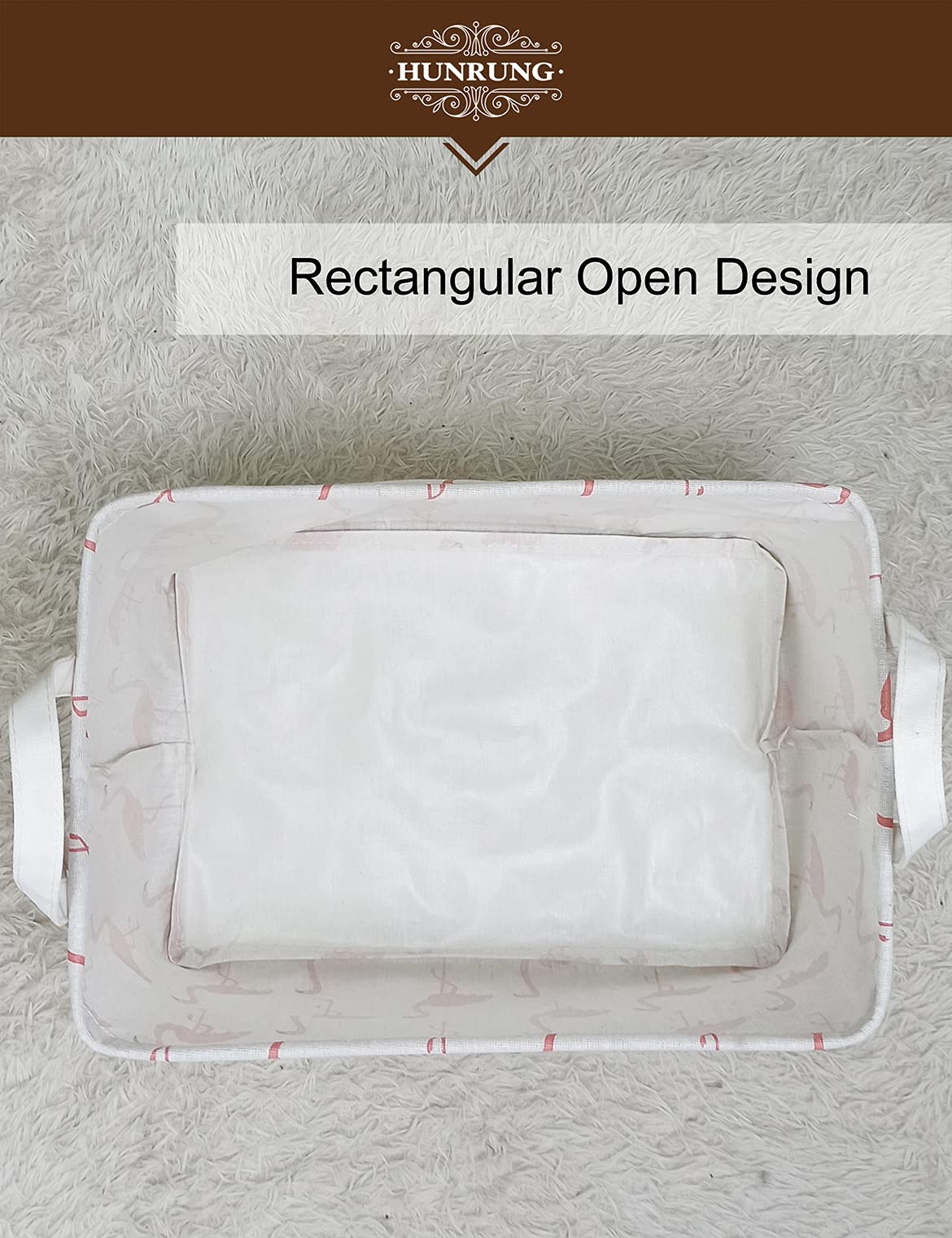 HUNRUNG - Cesta de Almacenamiento Rectangular de Lona para Mascotas, Juguetes, Libros, Ropa, Perfecto para Habitaciones Infantiles, Sala de Juegos, casetas