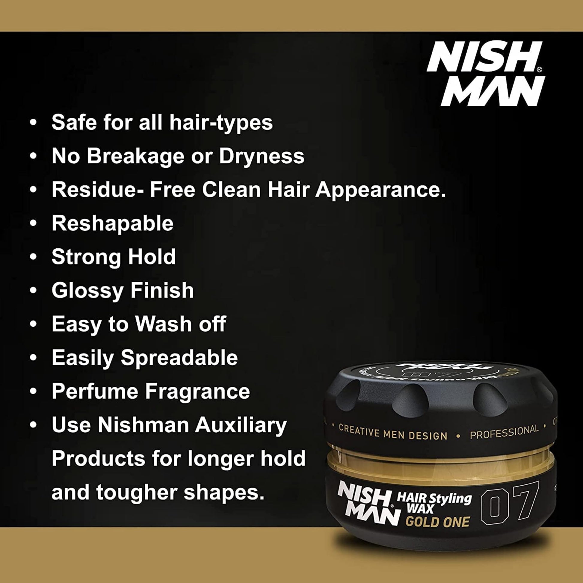 Nishman Serie Hair Styling (07 Gold One AQUA WAX, 150 ml)