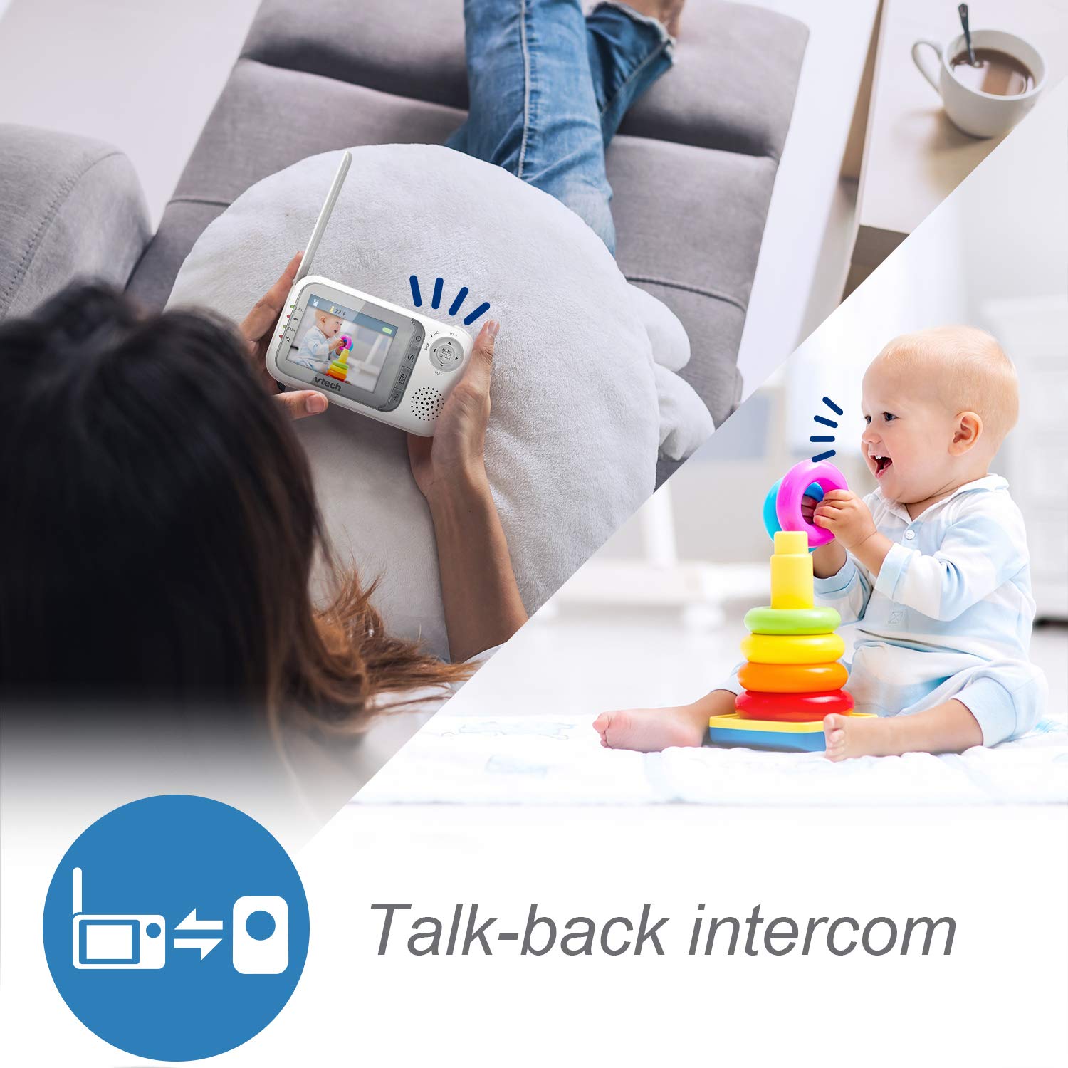 Monitor de Bebé VTech Blanco Paquete de 1