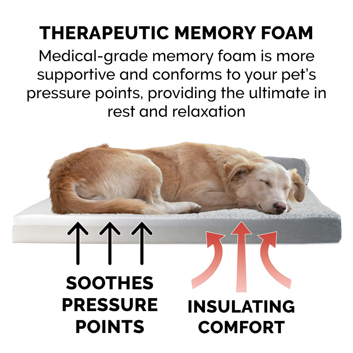Furhaven - Cama Para Perros De Espuma Viscoelástica Xl, Diván Bicolor De Piel Sintética Y Gamuza En Forma De L Con Funda Extraíble Y Lavable, Gris Piedra, Gigante