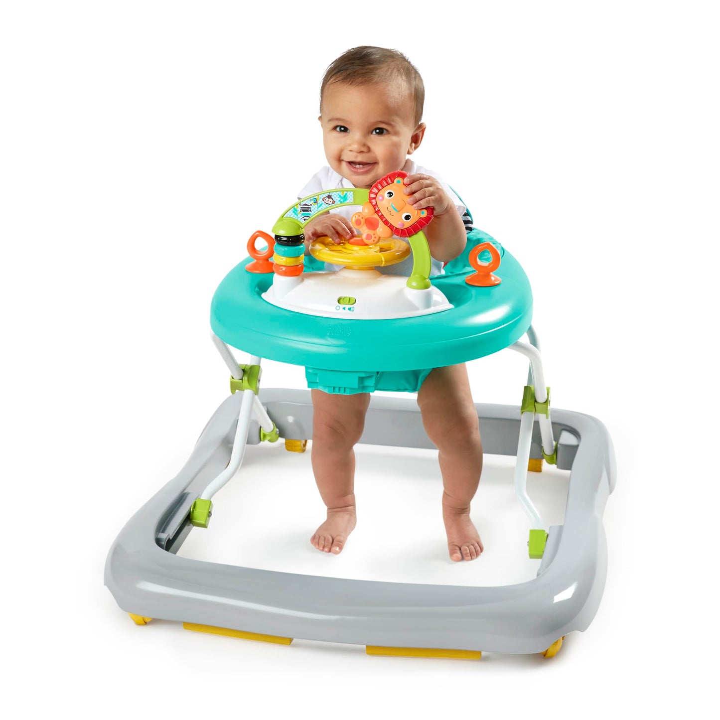 Bright Starts Zig Zag Zebra Walker with Easy Fold Frame for Storage, Ages 6 months +