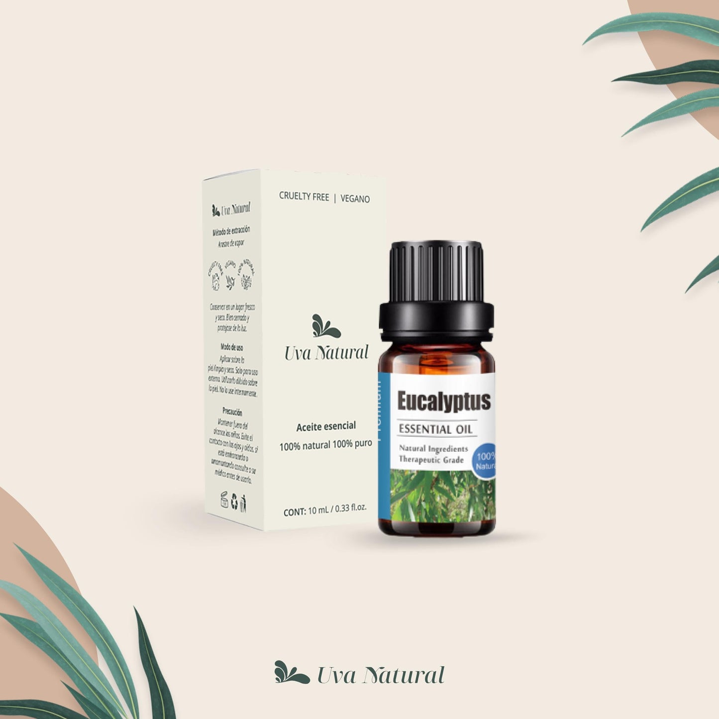 Aceite Esencial de Eucalipto UVa Natural 10 ML Aromaterapia para Difusores y Humidificadores con Caja de Regalo