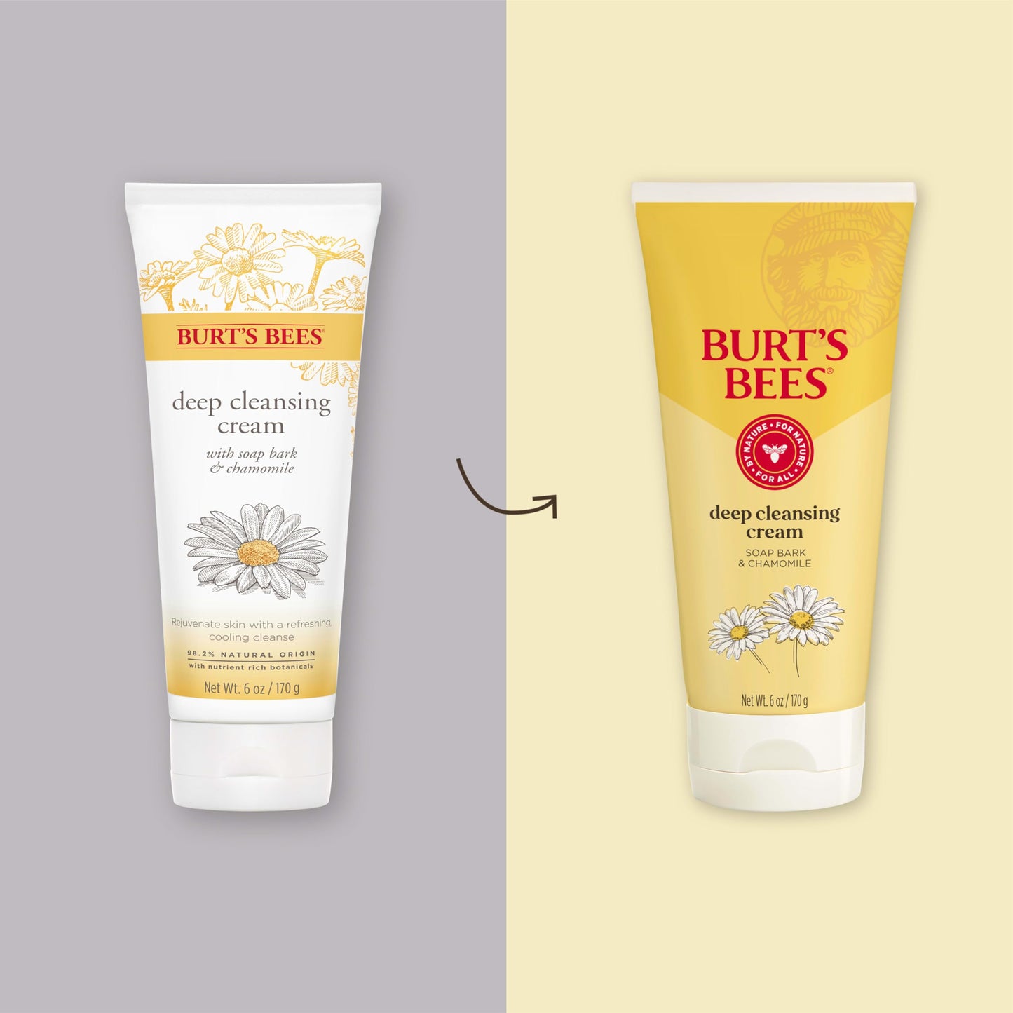 Burts Bees Soap Bark & Chamomile Deep Cleansing Cream for Unisex Soap 6 oz, empaque puede variar