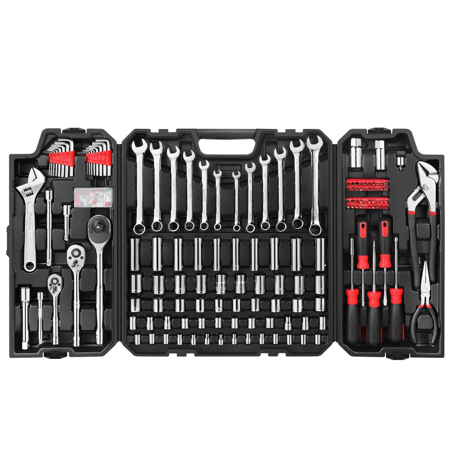 Eastvolt EVHT24801 - Juego de 248 piezas de herramientas de mecánica, sockets y llaves mixtas de uso general, juego de herramientas de reparación automática con estuche de almacenamiento