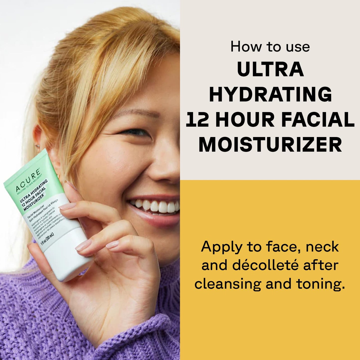 Crema facial Acure ultra hidratante 30 ml: mantén tu piel hidratada todo el día