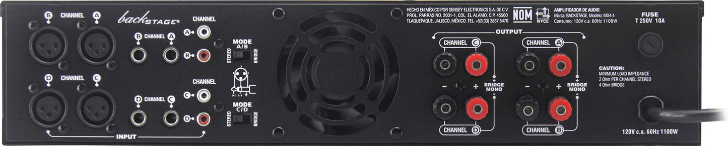 Backstage MX-4.4, Amplificador de 4Ch. 800 w RMS
