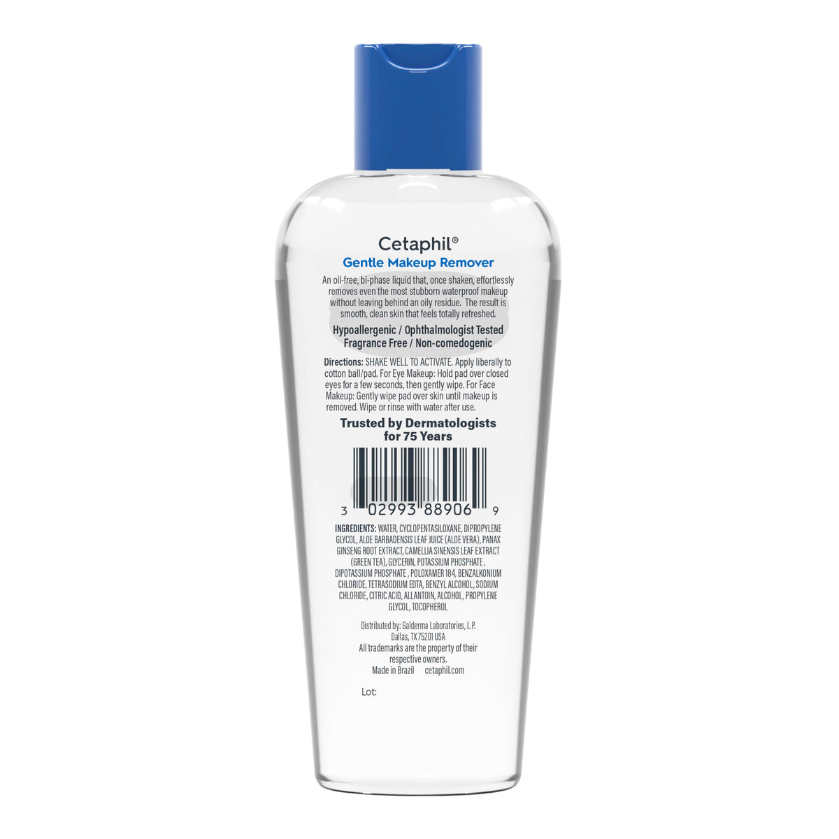 Cetaphil suave desmaquillante impermeable, 6.0 onzas líquidas