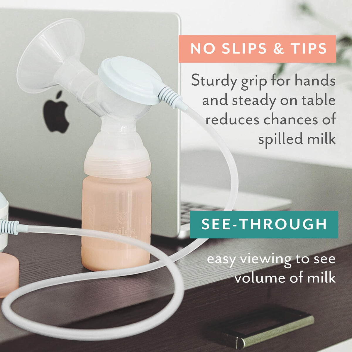 Mila's Keeper - Botellas de almacenamiento de leche materna de silicona premium, para bombeo, almacenamiento y alimentación, se adapta a bombas y pezones líderes, recipientes de almacenamiento de