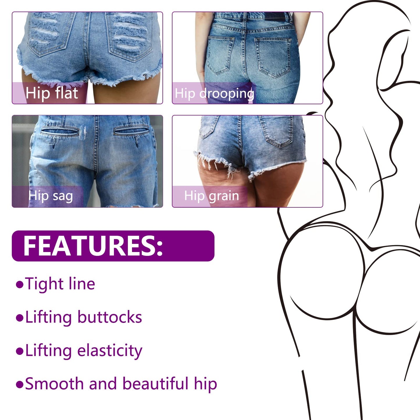 Safudan Hip Plump Up Oil,Firming Body Oil, Natural Herbal Hip Lift Buttock Massage Oil, Butt Firming Enhancement Essential Oil for Women, Firming & Lifting Fast (1 PCS)