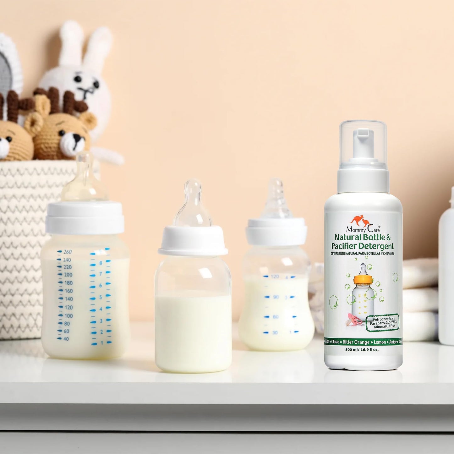 Jabón de Biberones y Chupetes Mommy Care - Hipoalergénico, Con Ingredientes Naturales y Orgánicos (200 mililitros)