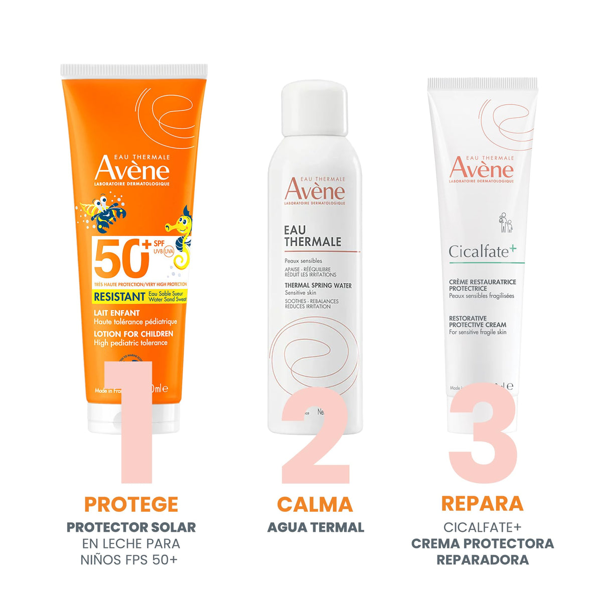 Avene Protector Solar Niños FPS50+ Resistente al Agua Piel Sensible 250ml
