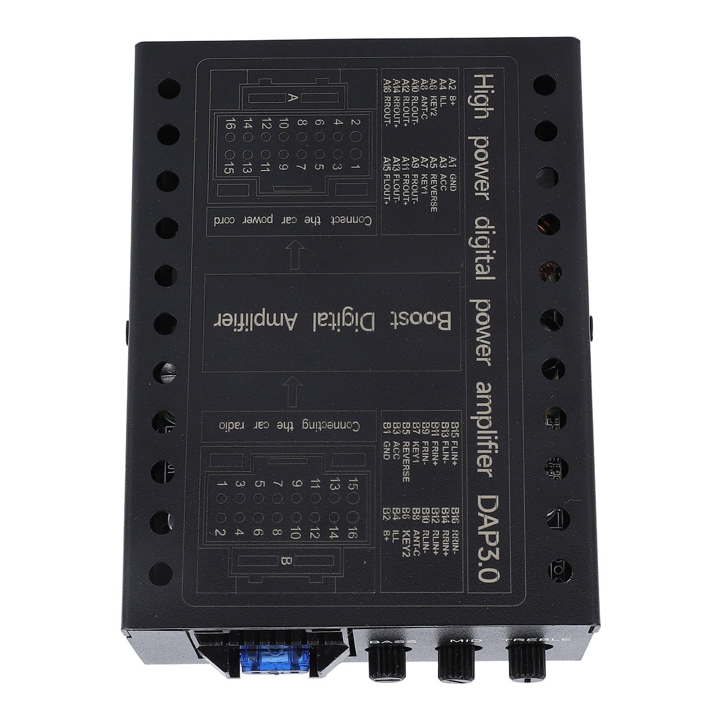 Amplificador DSP para Automóvil Clase AB Compatible con Sistemas de Sonido 2/4 Ohmios DC12V