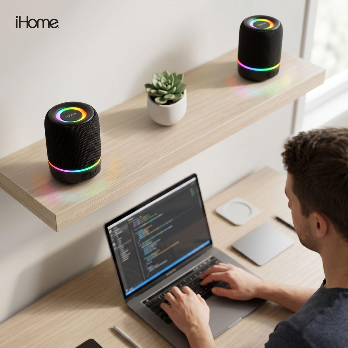 Altavoz Bluetooth Inalámbrico iHome RGB con Luces Portátil