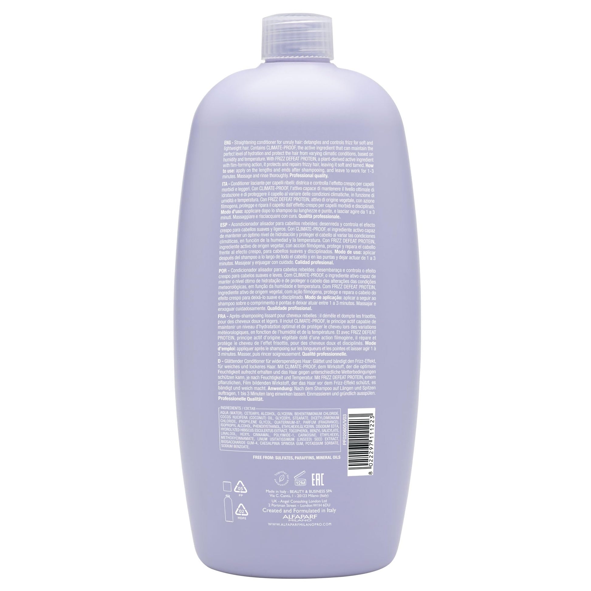 Shampoo Alfaparf Milano Semi Di Lino Suave e Hidratante para Cabello Rebelde y Encrespado