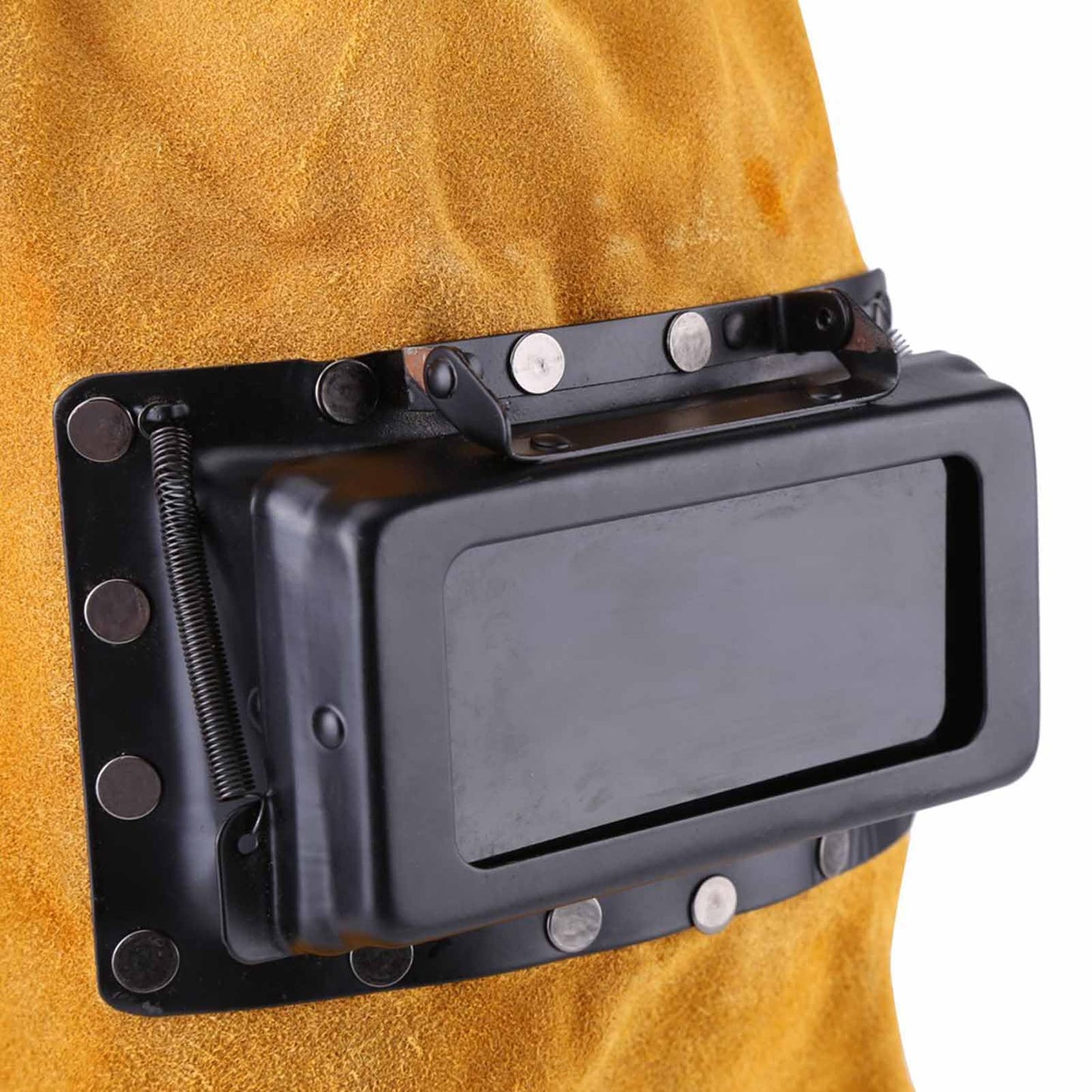 Greensen Máscara de Protección para Casco de Soldadura, Lente Transpirable Resistente Al Calor, Ajuste Rápido, Protección Completa para Trabajadores de Soldadura Cuero de Vaca