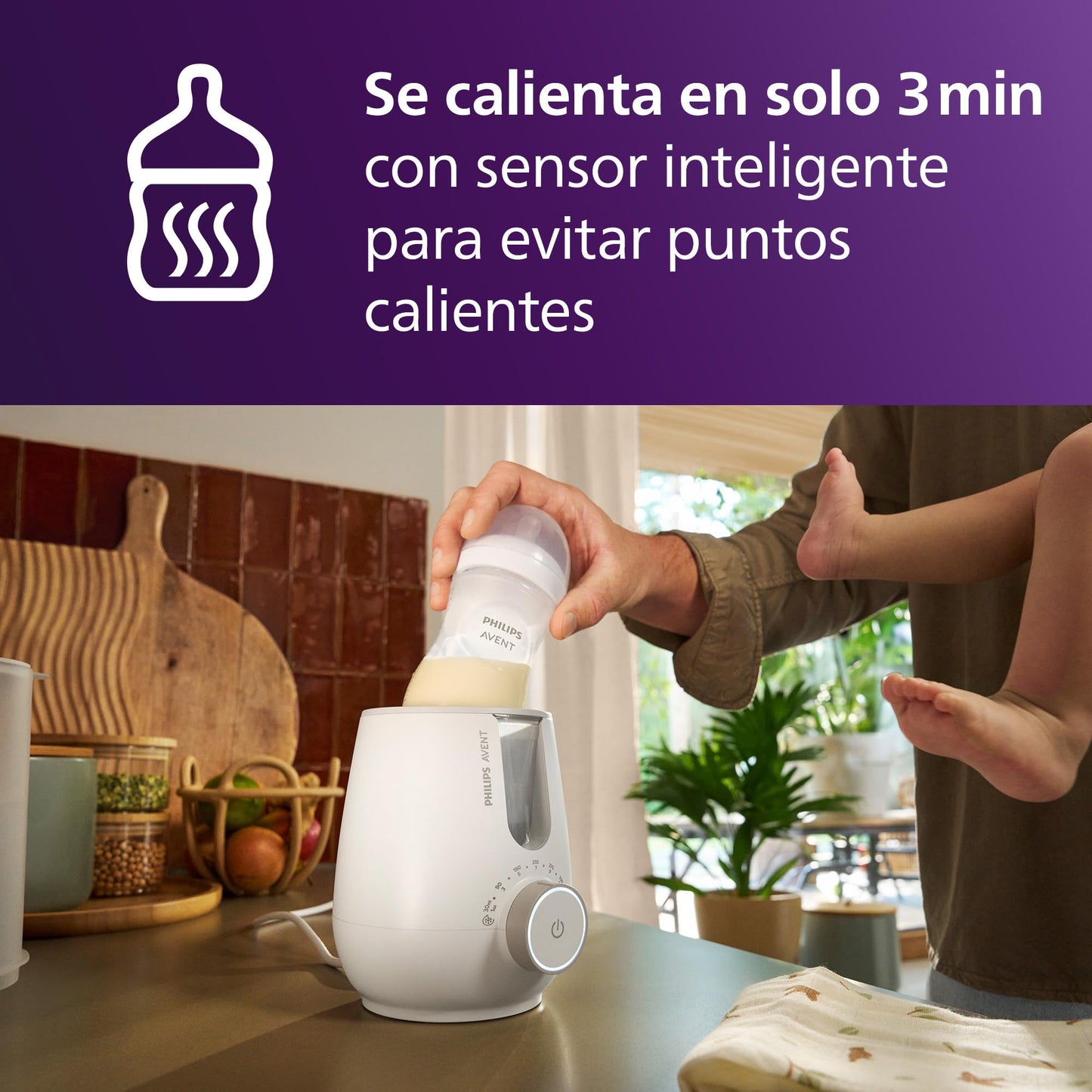 Philips Avent Calentador y Esterilizador 2 en 1 Premium | Gris | 0+ | 1 pieza
