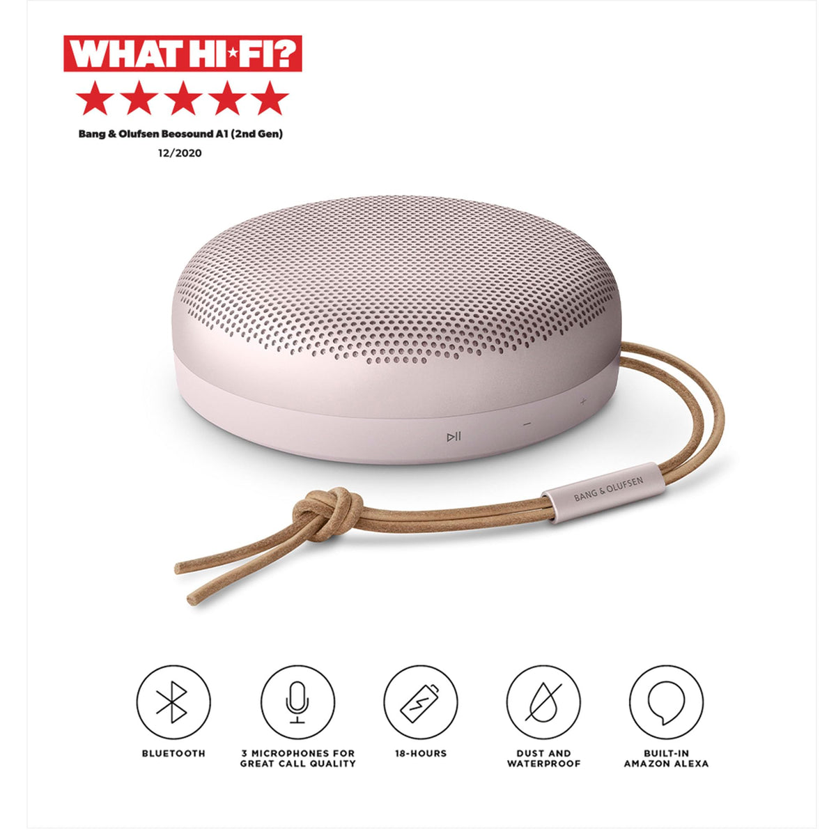 Altavoz Bluetooth Inalámbrico Portátil Bang & Olufsen Rosa Impermeable con Micrófono