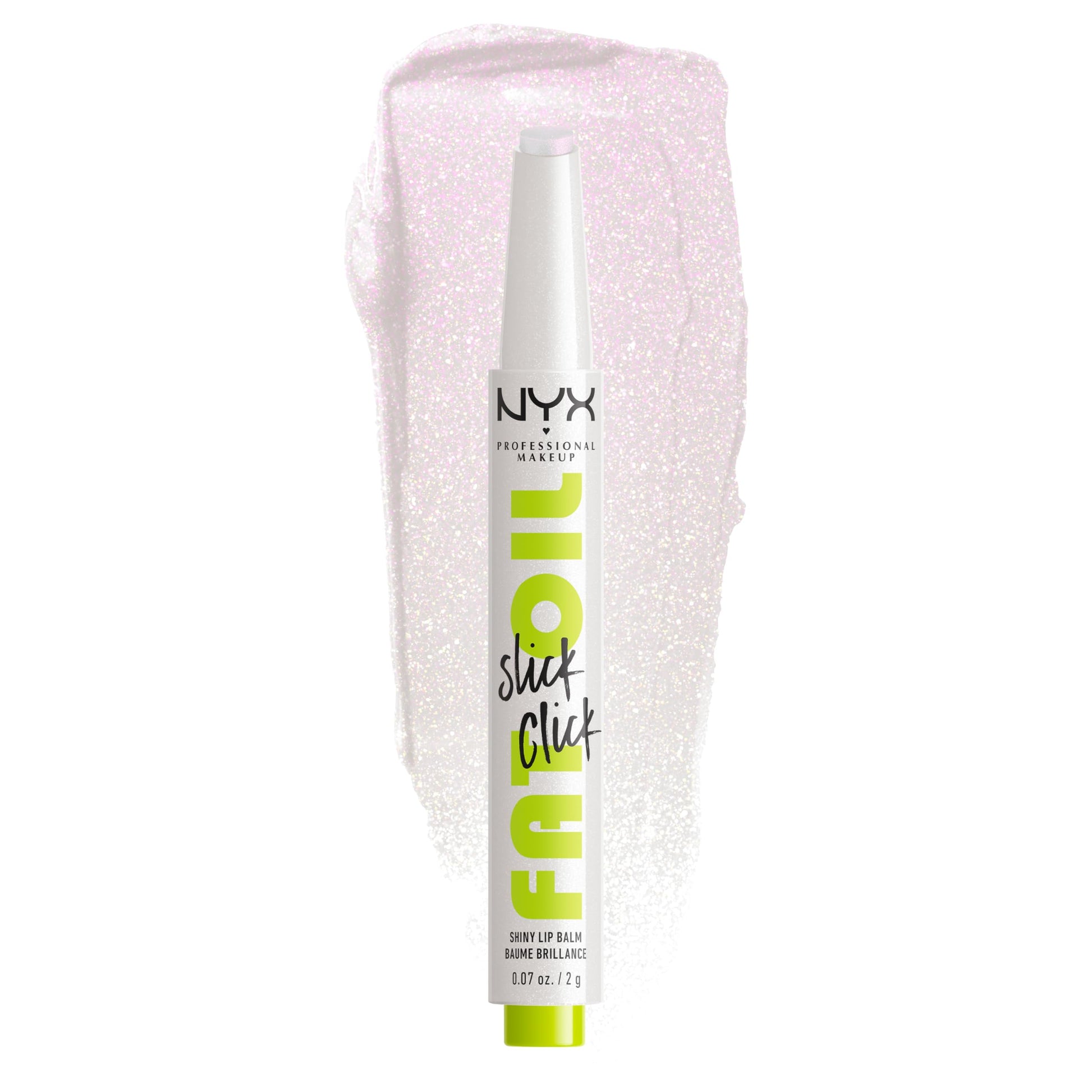 NYX Professional Makeup, Fat Oil Slick Click, 2gr. Tono: Main Character. Brillo de labios en barra, hidrata hasta por 12hrs, sensación no pegajosa, con infusión de aceite de aguacate, frambuesa y zarzamora. Fórmula vegana.